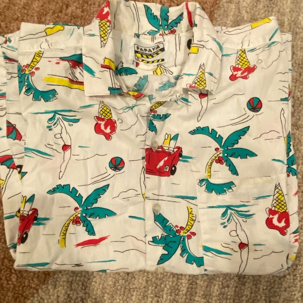 Vintage Papaya Men Button Down Miami Beach Shirt Small VTG - Picture 5 of 5